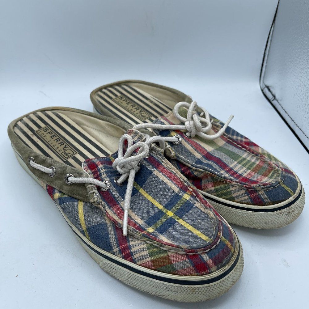 Sperry Top - Sider Mules shoes Plaid size 8